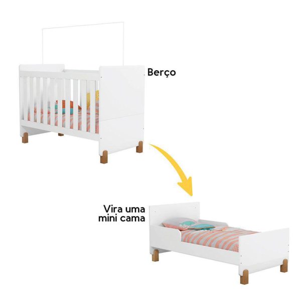 Berço Mini Cama Melody Branco Estrela - Móveis Estrela Baby - Image 2