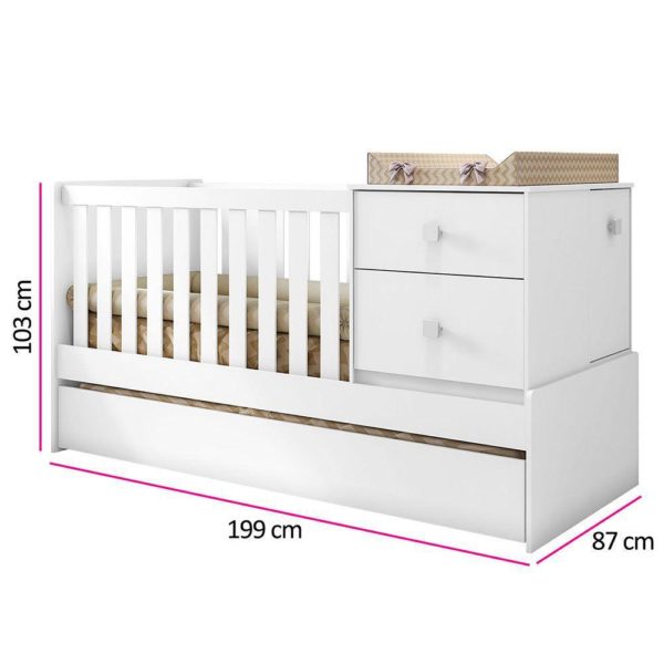 Berço Bicama Multifunção Amore Branco Atóxica Móveis Estrela - Image 7