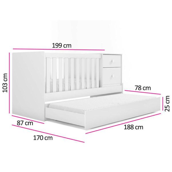 Berço Bicama Multifunção Amore Branco Atóxica Móveis Estrela - Image 8