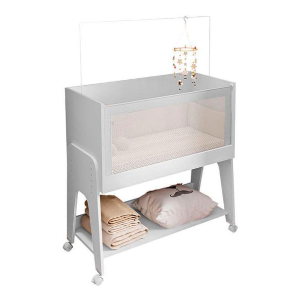 Berço Multifuncional Bedside Amore Móveis Estrela Cor Branco Acetinado
