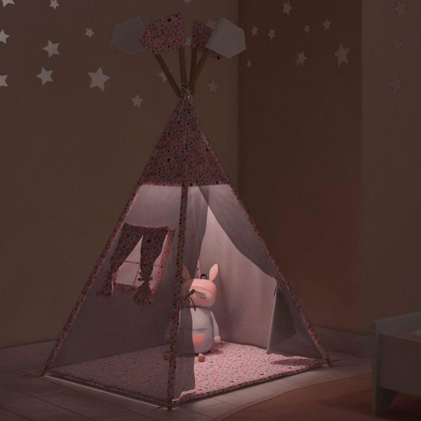 Cabana Tenda Infantil com Led Casinha com Tapete Acolchoado + Janela com cortina - Image 2