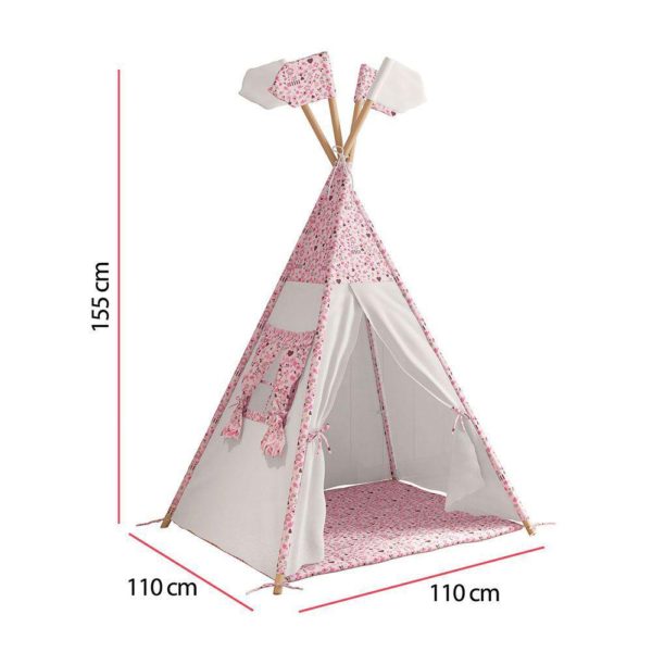 Cabana Tenda Infantil com Led Casinha com Tapete Acolchoado + Janela com cortina - Image 4