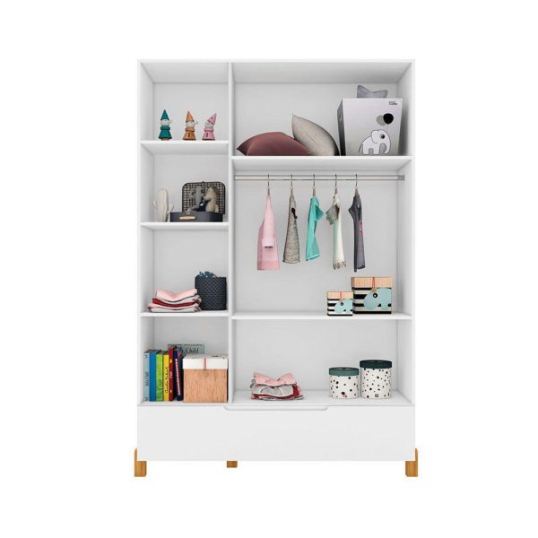 Guarda Roupa Infantil Melody Decor 3 portas Branco - Móveis Estrela 100% MDF - Image 3