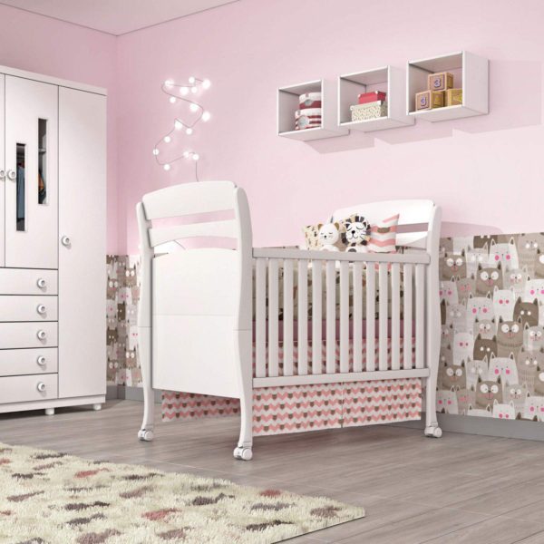Berço Mini Cama com Suporte Mosquiteiro Crystal
