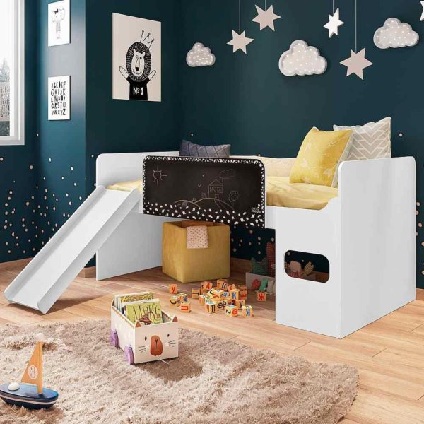 Cama Infantil com Escorregador e Lousa Multifuncional Pura Magia