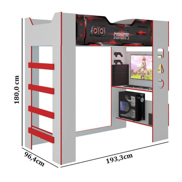 Cama Infantil Gamer Hero com Luz/LED Diversão Pura Magia - Image 4