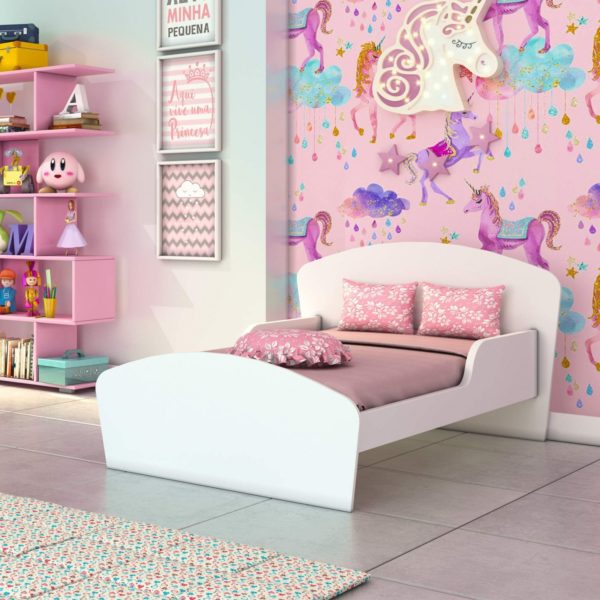 Mini Cama Infantil com Proteção Lateral Bella Branca
