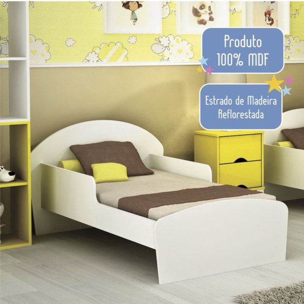 Mini Cama Infantil com Proteção Lateral Bella Branca - Image 2