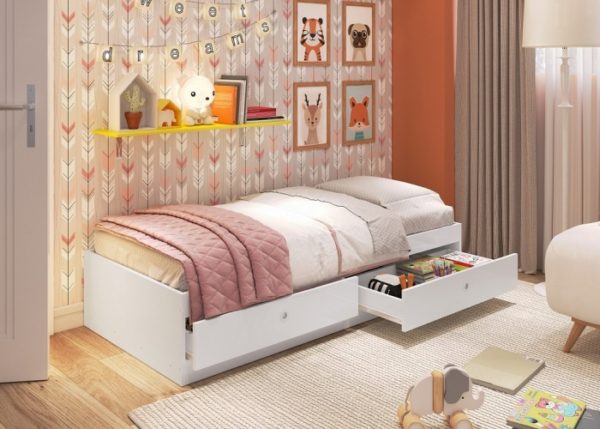 Cama Infantil Com Gavetas Carinho