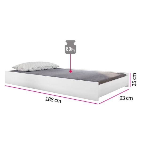 Cama Auxiliar Branca Solteiro - Image 3